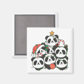Panda Christmas Tree Funny Animal Christmas Magnet (Vorderseite/Rückseite)