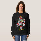 Panda Christmas Tree Lights Niedlich Panda Xmas Or Sweatshirt (Vorne ganz)