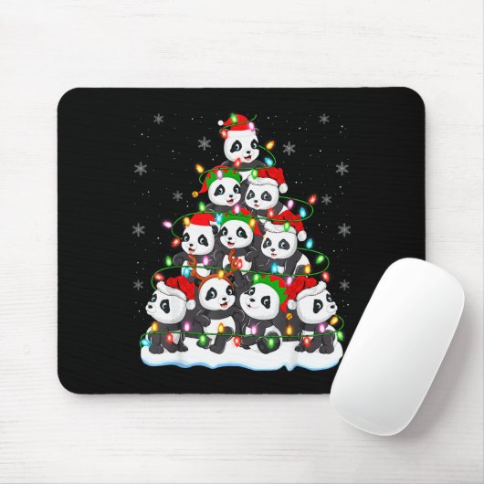 Panda Christmas Tree Lights Xmas Sweater Holiday P Mousepad (Mit Mouse)