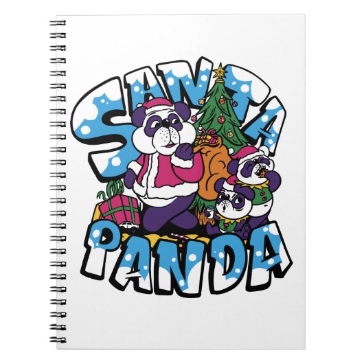 Panda Christmas Tree Notizblock (Vorderseite)