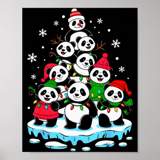 Panda Christmas Tree Panda Lover Xmas Squad Men Wo Poster (Vorne)