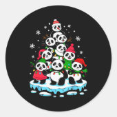 Panda Christmas Tree Panda Lover Xmas Squad Men Wo Runder Aufkleber (Vorderseite)