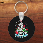 Panda Christmas Tree Panda Lover Xmas Squad Men Wo Schlüsselanhänger (Vorderseite)