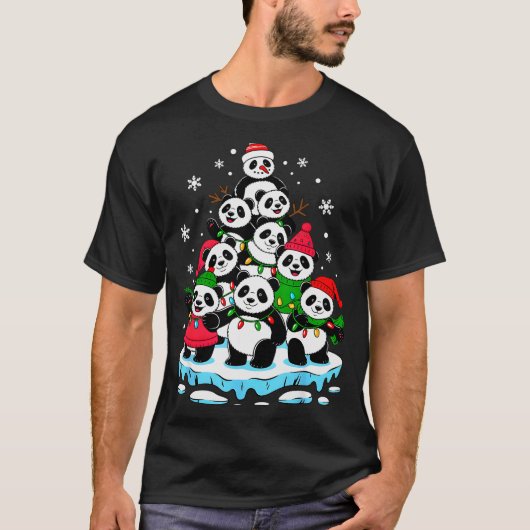 Panda Christmas Tree Panda Lover Xmas Squad Men Wo T-Shirt (Vorderseite)