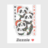 Panda Christmas Tree Weihnachtsanimals Pandas Aufkleber (Blatt)