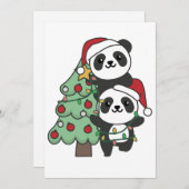Panda Christmas Tree Weihnachtsanimals Pandas Feiertagskarte (Vorne/Hinten)