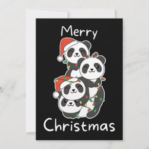 Panda Christmas Tree Weihnachtsanimals Pandas Feiertagskarte