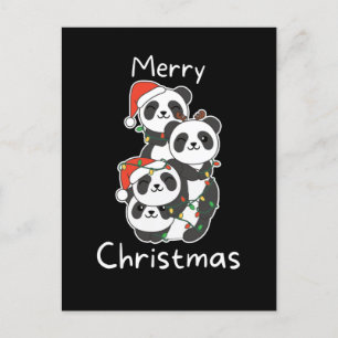 Panda Christmas Tree Weihnachtsanimals Pandas Feiertagspostkarte