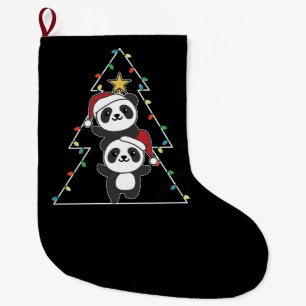Panda Christmas Tree Weihnachtsanimals Pandas Großer Weihnachtsstrumpf