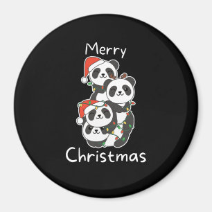 Panda Christmas Tree Weihnachtsanimals Pandas Magnet