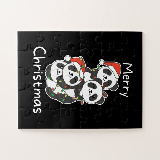 Panda Christmas Tree Weihnachtsanimals Pandas Puzzle (Horizontal)