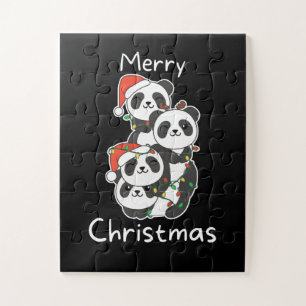 Panda Christmas Tree Weihnachtsanimals Pandas Puzzle