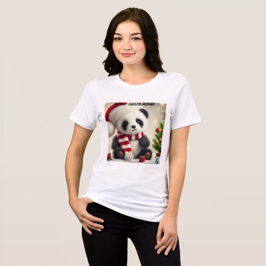 Panda Christmas Tri-Blend Shirt (Vorderseite voll)
