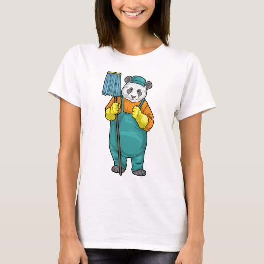 Panda Cleaner Mop Cleaning T-Shirt (Vorderseite)