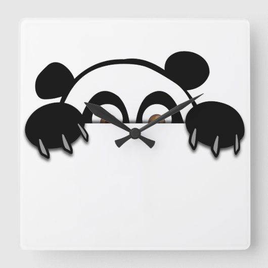 Panda Clock Quadratische Wanduhr (Vorderseite)