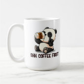 Panda Coffee First Aufkleber Kaffeetasse (Links)