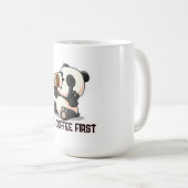 Panda Coffee First Aufkleber Kaffeetasse (VorderseiteRechts)
