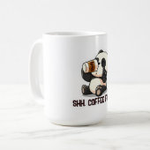 Panda Coffee First Aufkleber Kaffeetasse (Vorderseite Links)