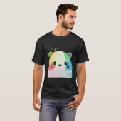 Panda Colorful Anime Coon Zeichne Regenbogen T-Shirt (Vorne ganz)