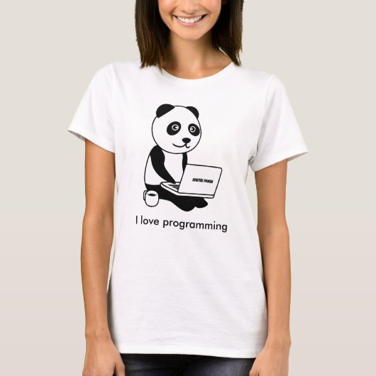 Panda-Computer T-Shirt (Vorderseite)