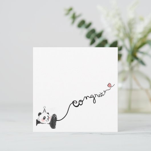 Panda Congratulations Card Karte (Stehend Vorderseite)