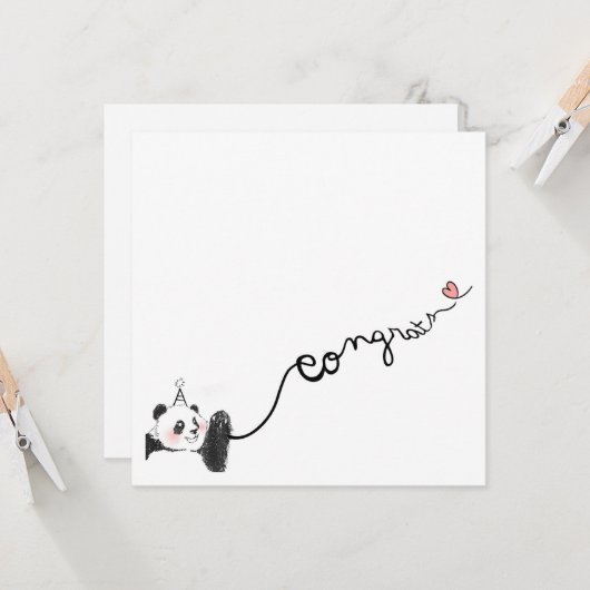 Panda Congratulations Card Karte (Vorderseite/Rückseite Beispiel)