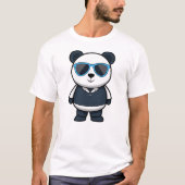 Panda Cool mit Sonnenbrille, Trendy Cartoon Panda T-Shirt (Vorderseite)