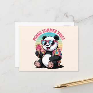 PANDA COOL SOMMER EIS KIND POSTKARTE
