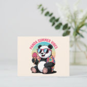 PANDA COOL SOMMER EIS KIND POSTKARTE (Stehend Vorderseite)