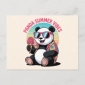 PANDA COOL SOMMER EIS KIND POSTKARTE (Vorderseite)