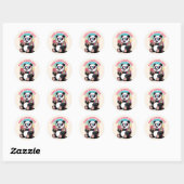 PANDA COOL SOMMER EIS KIND RUNDER AUFKLEBER (Blatt)