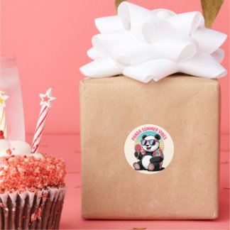 PANDA COOL SOMMER EIS KIND RUNDER AUFKLEBER