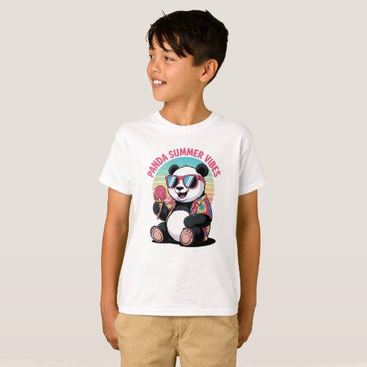 PANDA COOL SOMMER EIS KIND T-Shirt (Vorne ganz)