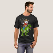 Panda Cowboy Riding T-Rex Dinosaur T-Shirt (Vorne ganz)