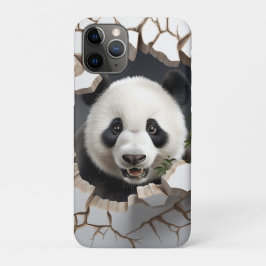 Panda Cracks Hole Art Panda Smashed Wall 3D Case-Mate iPhone Hülle