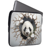Panda Cracks Hole Art Panda Smashed Wall 3D Laptopschutzhülle (Vorne Rechts)