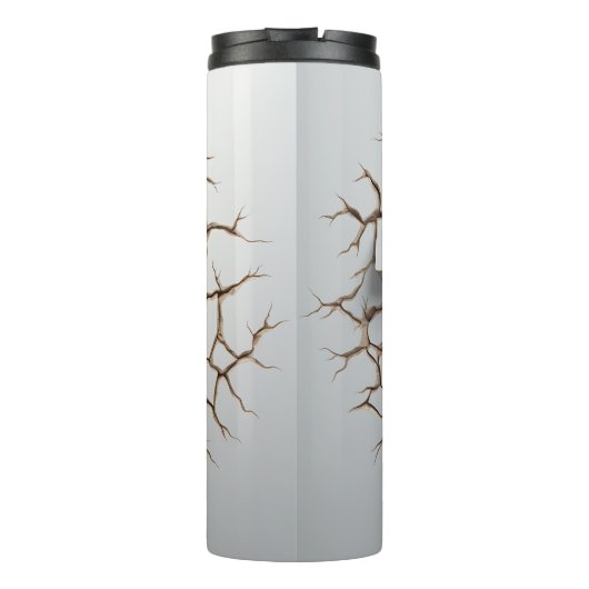 Panda Cracks Hole Art Panda Smashed Wall 3D Thermosbecher (Rückseite)