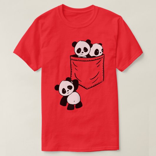 Panda Cub Baby Niedlich Inside Pocket Hanged Frien T-Shirt (Design vorne)