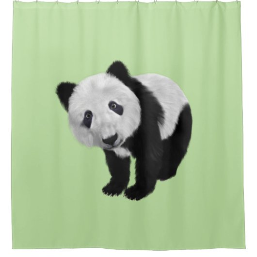 Panda Cub Green Duschvorhang (Vorderseite)