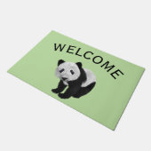 Panda Cub Green Fußmatte (Schrägansicht)
