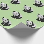 Panda Cub Green Geschenkpapier (Ecke)