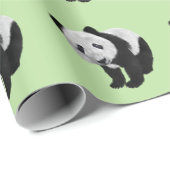 Panda Cub Green Geschenkpapier (Rolleneckpunkt)