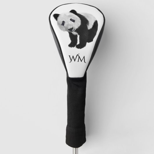 Panda Cub Personal Initials Golf Headcover (Vorderseite)