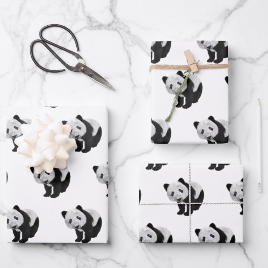 Panda Cub Tote Bag Geschenkpapier Set (Vorderseite)