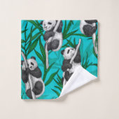 Panda Cubs auf Türkis Badhandtuch Set (Waschlappen)