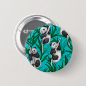 Panda Cubs auf Türkis Button (Vorne & Hinten)