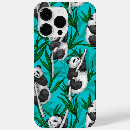 Panda Cubs auf Türkis Case-Mate iPhone Hülle (Rückseite)