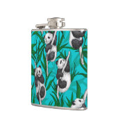 Panda Cubs auf Türkis Flachmann (Links)