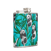 Panda Cubs auf Türkis Flachmann (Rechts)