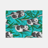 Panda Cubs auf Türkis Fleecedecke (Vorderseite (Horizontal))